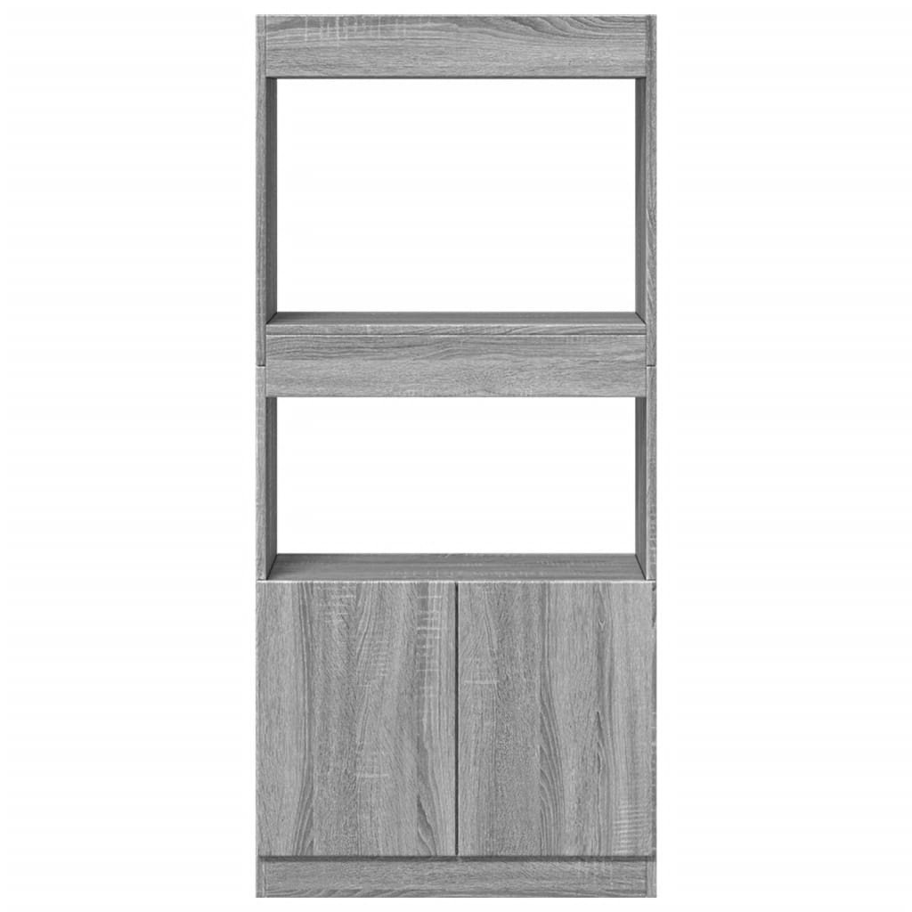 VidaXL Hoge kast 63x33x140 cm bewerkt hout grijs sonoma eikenkleurig