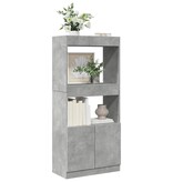 VidaXL Hoge kast 63x33x140 cm bewerkt hout betongrijs
