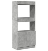 VidaXL Hoge kast 63x33x140 cm bewerkt hout betongrijs