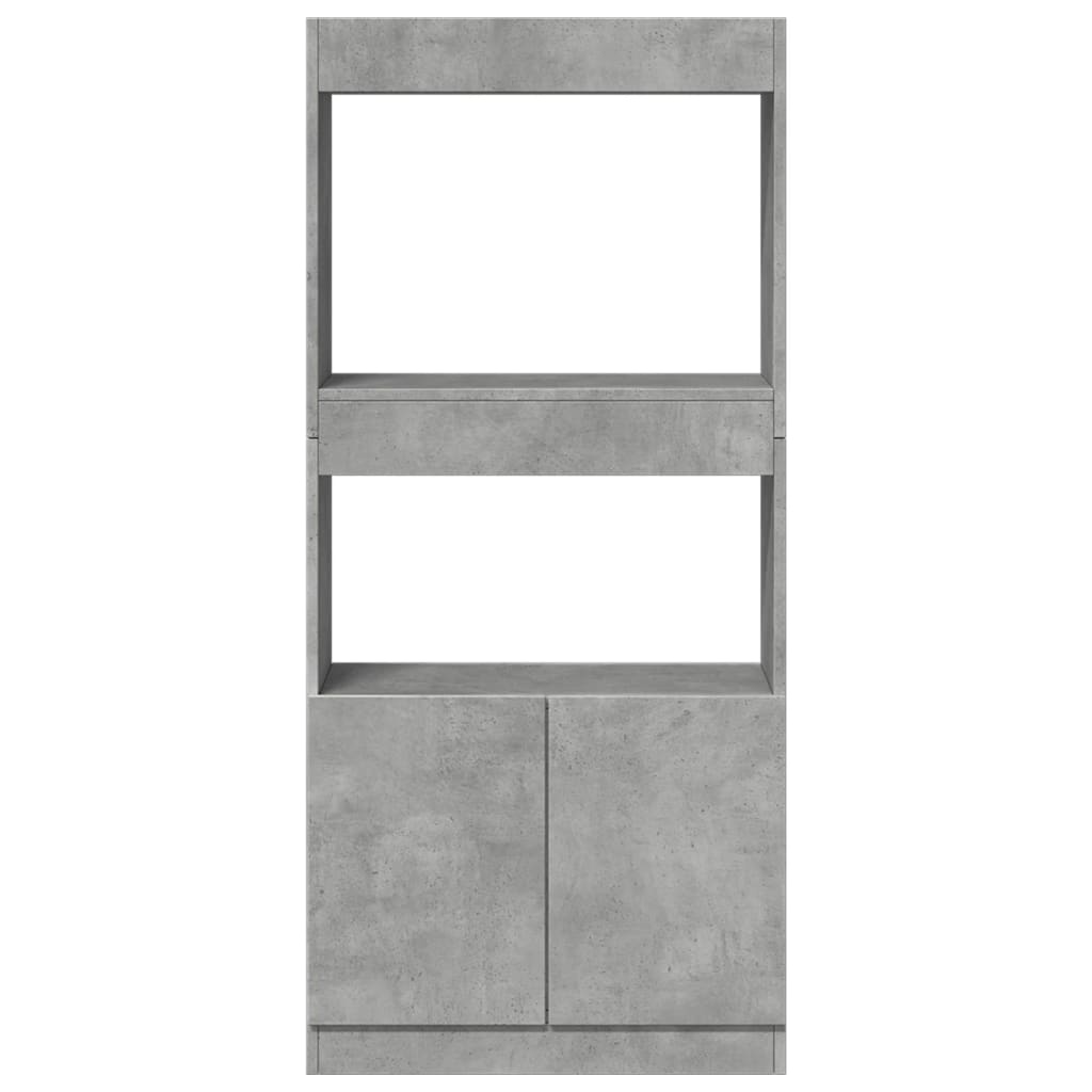 VidaXL Hoge kast 63x33x140 cm bewerkt hout betongrijs