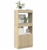 VidaXL Hoge kast 63x33x140 cm bewerkt hout sonoma eikenkleurig