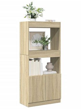 VidaXL Hoge kast 63x33x140 cm bewerkt hout sonoma eikenkleurig