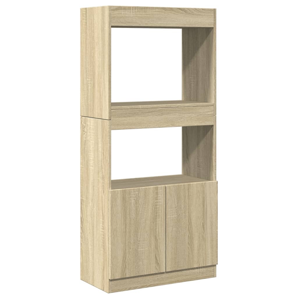 VidaXL Hoge kast 63x33x140 cm bewerkt hout sonoma eikenkleurig
