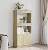 VidaXL Hoge kast 63x33x140 cm bewerkt hout sonoma eikenkleurig