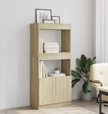 VidaXL Hoge kast 63x33x140 cm bewerkt hout sonoma eikenkleurig
