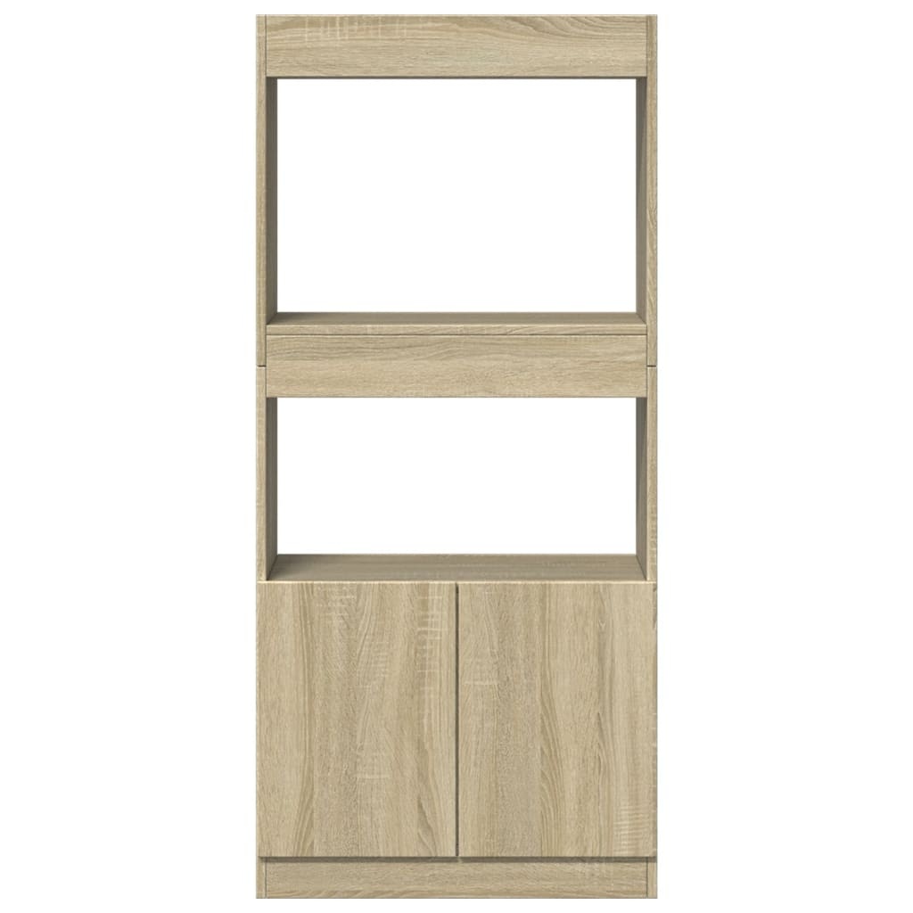 VidaXL Hoge kast 63x33x140 cm bewerkt hout sonoma eikenkleurig