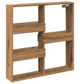 VidaXL Wandkast 80x15x80 cm bewerkt hout artisanaal eikenkleur