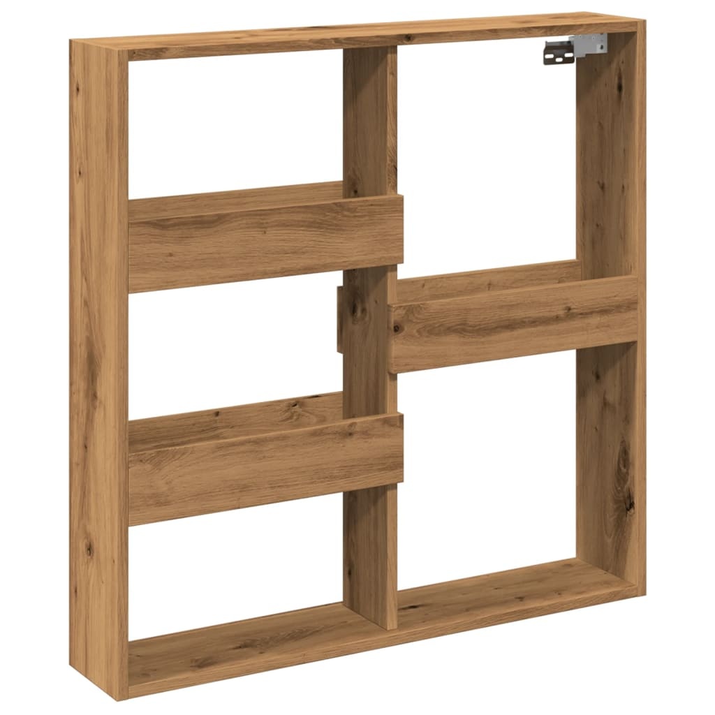 VidaXL Wandkast 80x15x80 cm bewerkt hout artisanaal eikenkleur