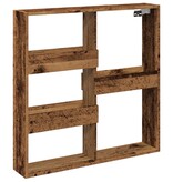 VidaXL Wandkast 80x15x80 cm bewerkt hout oud houtkleurig