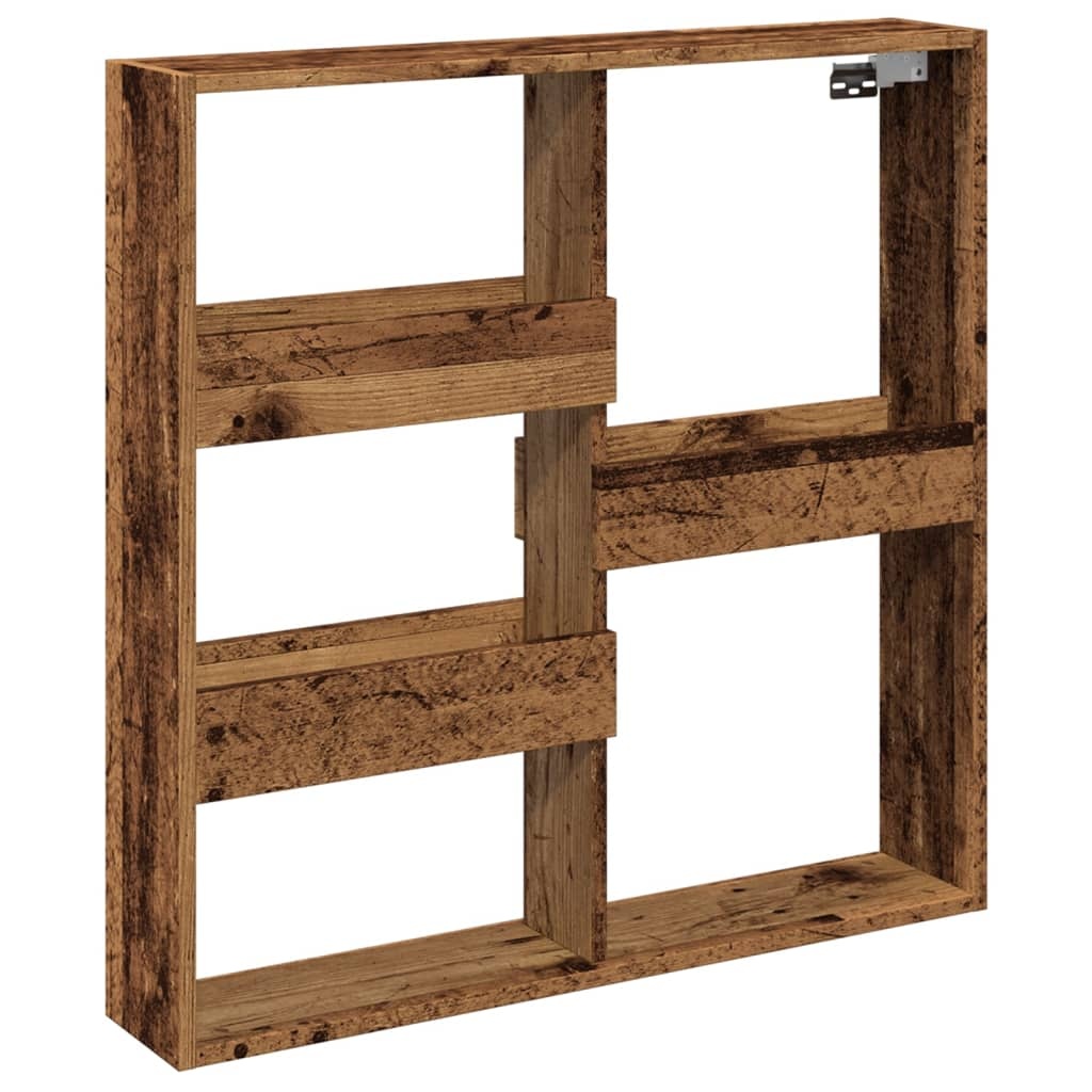 VidaXL Wandkast 80x15x80 cm bewerkt hout oud houtkleurig