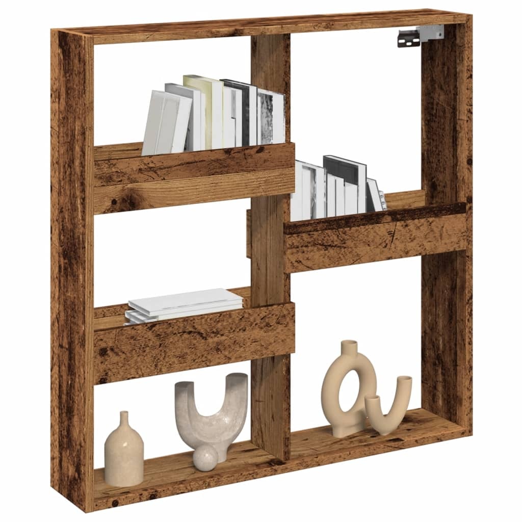 VidaXL Wandkast 80x15x80 cm bewerkt hout oud houtkleurig