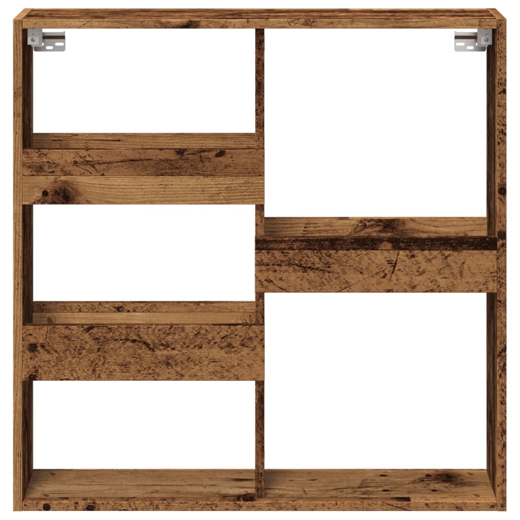 VidaXL Wandkast 80x15x80 cm bewerkt hout oud houtkleurig