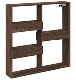 VidaXL Wandkast 80x15x80 cm bewerkt hout bruin eikenkleur