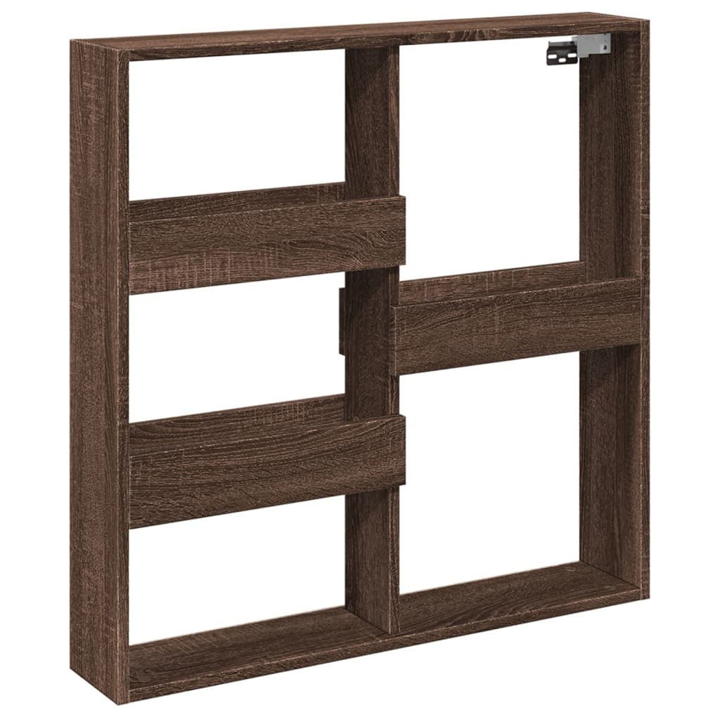 VidaXL Wandkast 80x15x80 cm bewerkt hout bruin eikenkleur