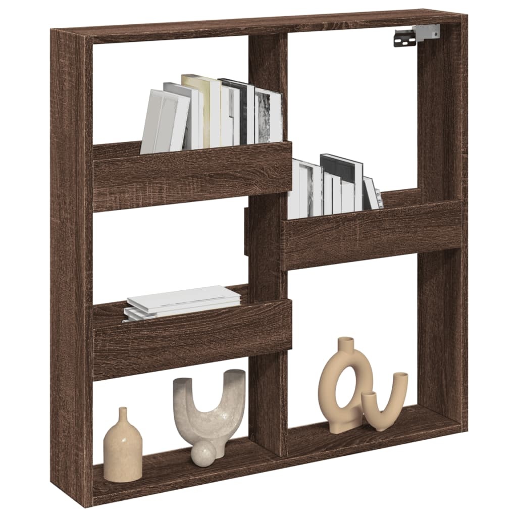 VidaXL Wandkast 80x15x80 cm bewerkt hout bruin eikenkleur