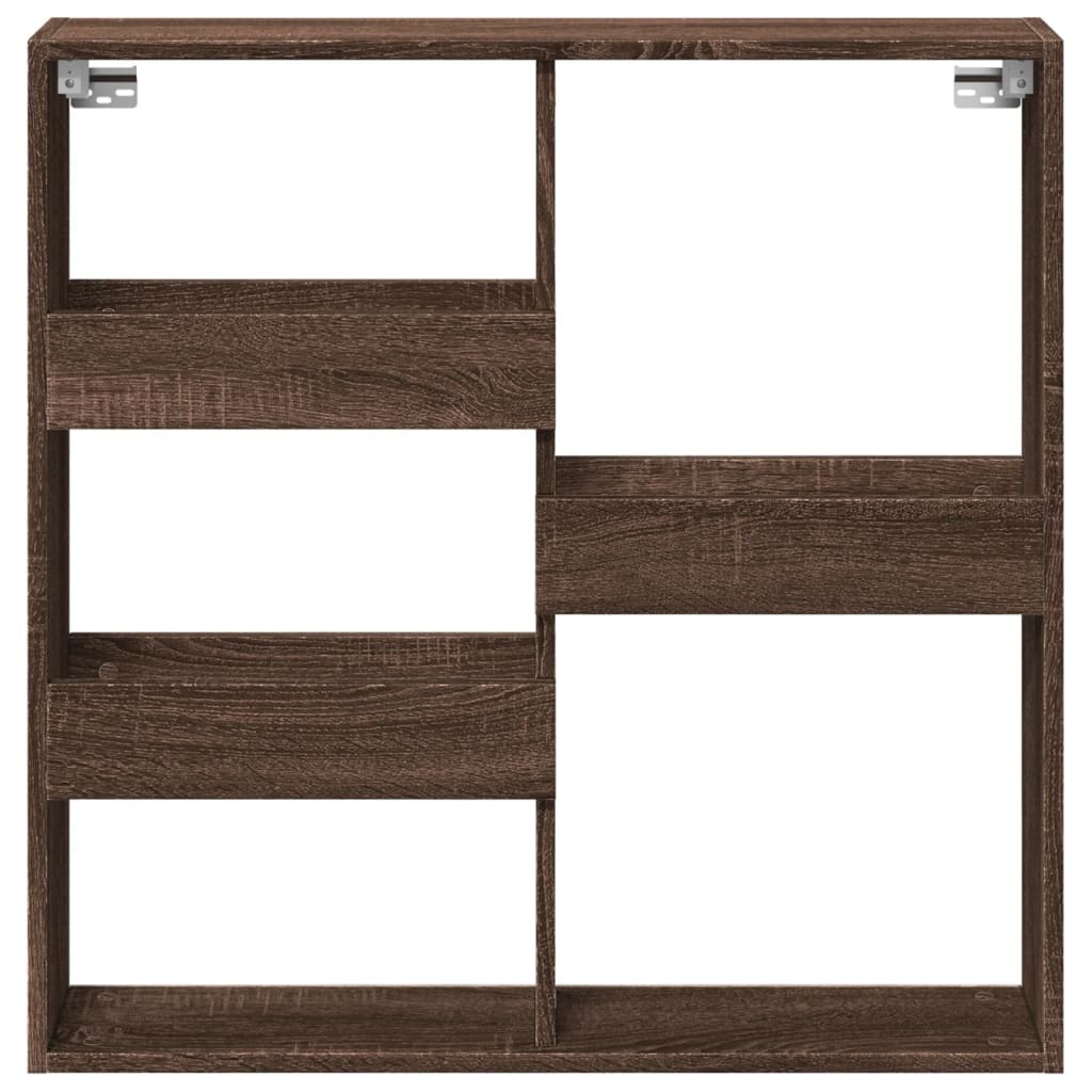 VidaXL Wandkast 80x15x80 cm bewerkt hout bruin eikenkleur