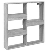 VidaXL Wandkast 80x15x80 cm bewerkt hout grijs sonoma eikenkleurig