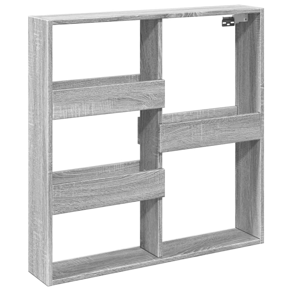 VidaXL Wandkast 80x15x80 cm bewerkt hout grijs sonoma eikenkleurig