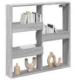 VidaXL Wandkast 80x15x80 cm bewerkt hout grijs sonoma eikenkleurig