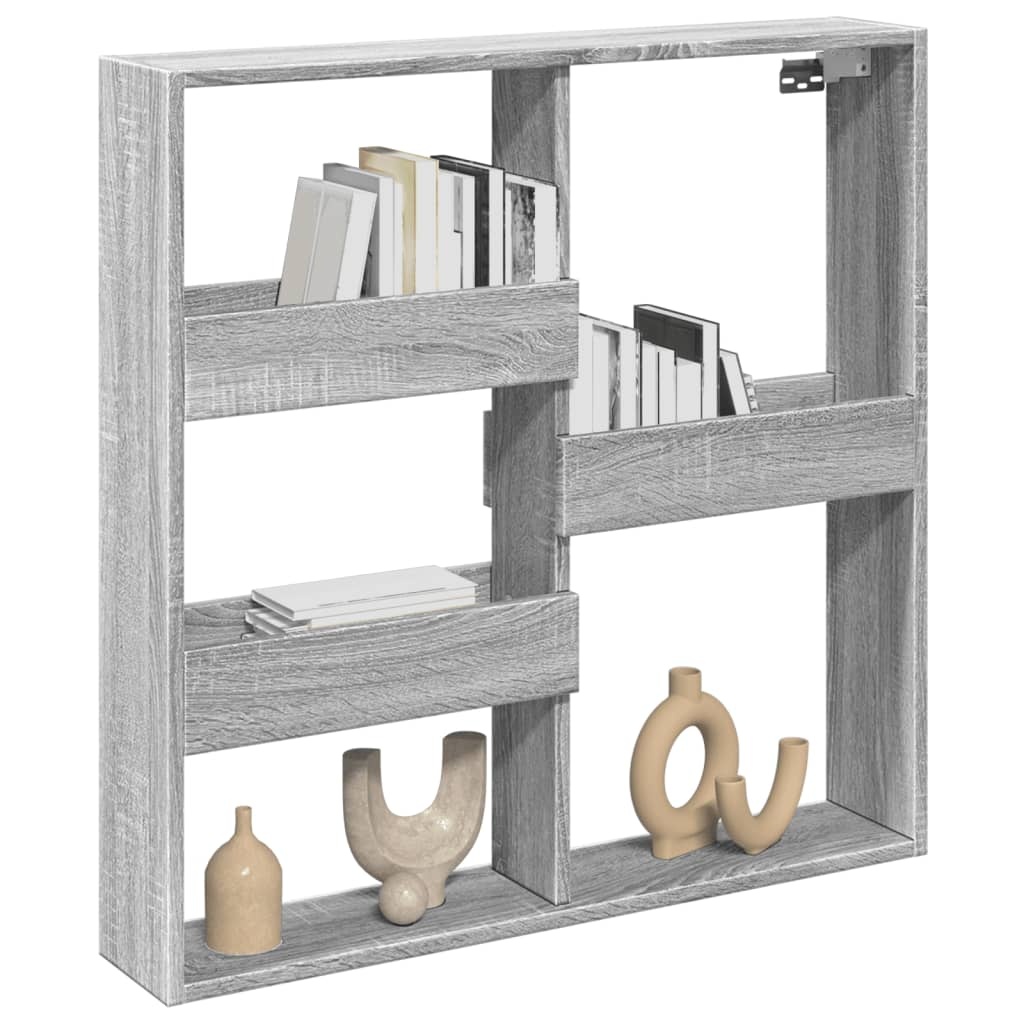 VidaXL Wandkast 80x15x80 cm bewerkt hout grijs sonoma eikenkleurig