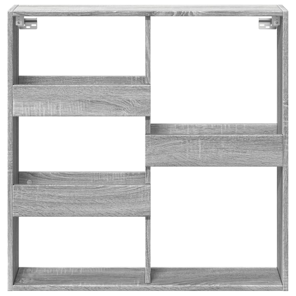 VidaXL Wandkast 80x15x80 cm bewerkt hout grijs sonoma eikenkleurig