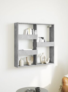 VidaXL Wandkast 80x15x80 cm bewerkt hout betongrijs