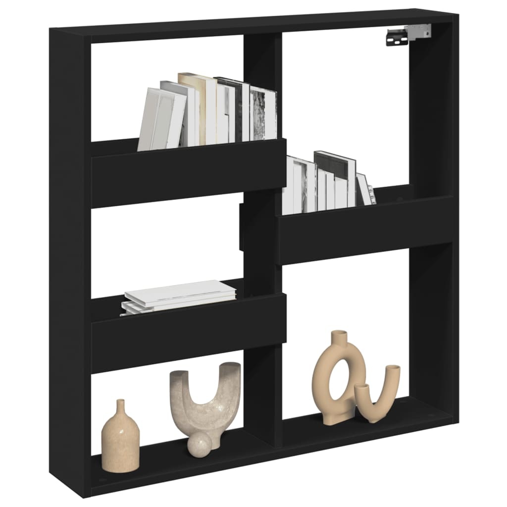 VidaXL Wandkast 80x15x80 cm bewerkt hout zwart