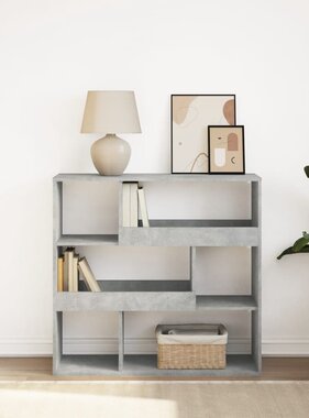 VidaXL Boekenkast / kamerscherm 100x33x94,5 cm betongrijs