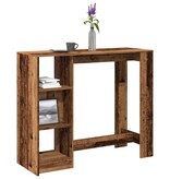 VidaXL Bartafel met schap 124x46x103,5 cm bewerkt hout oud houtkleurig