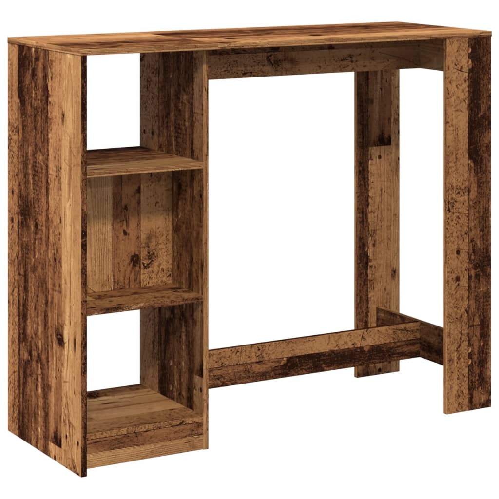 VidaXL Bartafel met schap 124x46x103,5 cm bewerkt hout oud houtkleurig