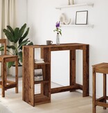 VidaXL Bartafel met schap 124x46x103,5 cm bewerkt hout oud houtkleurig