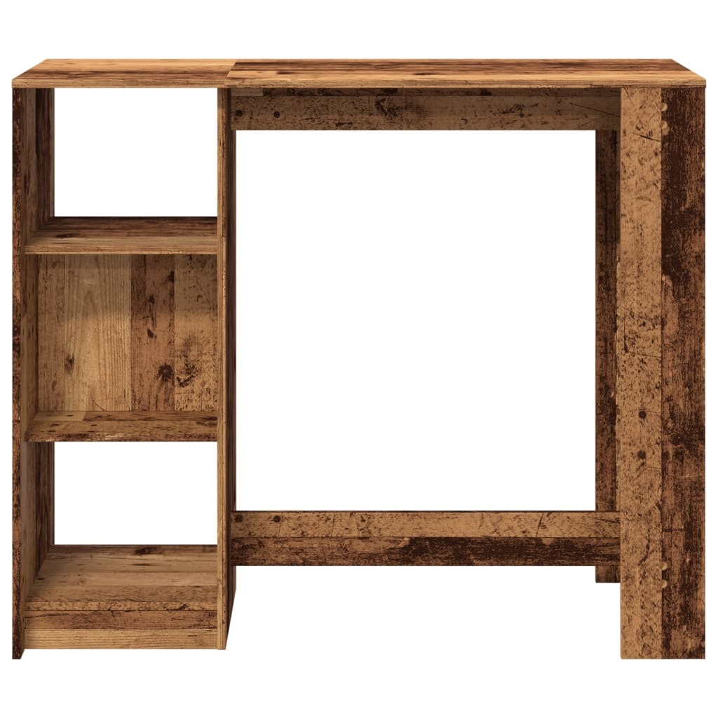 VidaXL Bartafel met schap 124x46x103,5 cm bewerkt hout oud houtkleurig