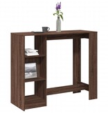 VidaXL Bartafel met schap 124x46x103,5 cm bewerkt hout bruin eiken
