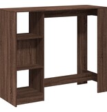 VidaXL Bartafel met schap 124x46x103,5 cm bewerkt hout bruin eiken