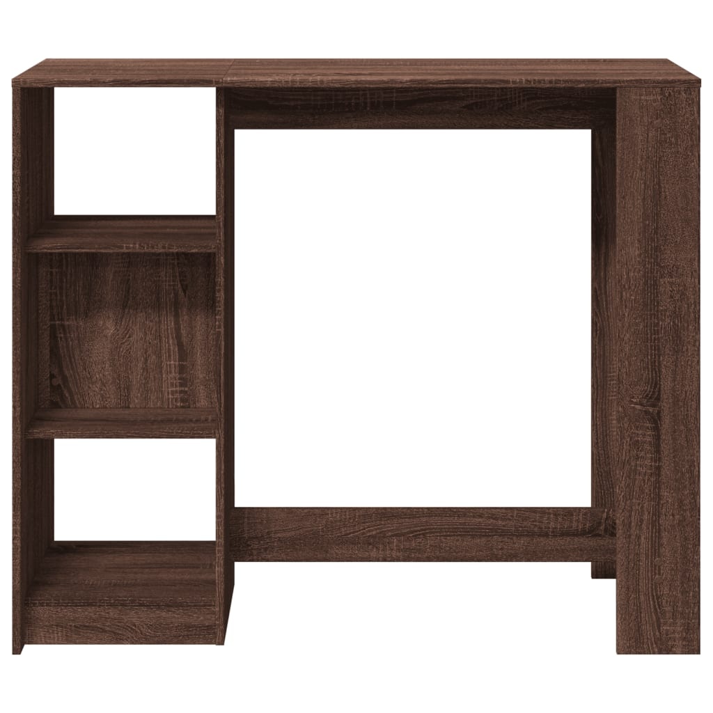VidaXL Bartafel met schap 124x46x103,5 cm bewerkt hout bruin eiken