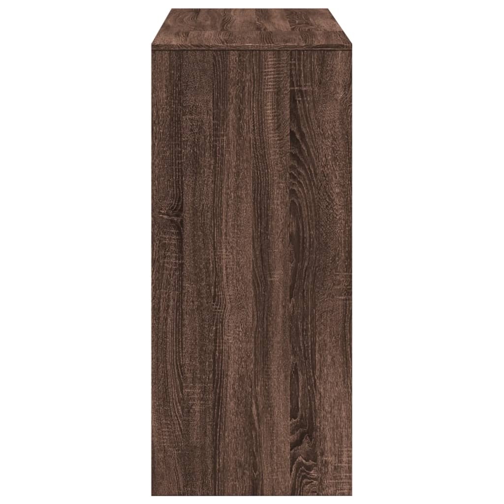 VidaXL Bartafel met schap 124x46x103,5 cm bewerkt hout bruin eiken