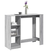 VidaXL Bartafel met schap 124x46x103,5 cm bewerkt hout grijs sonoma