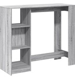 VidaXL Bartafel met schap 124x46x103,5 cm bewerkt hout grijs sonoma