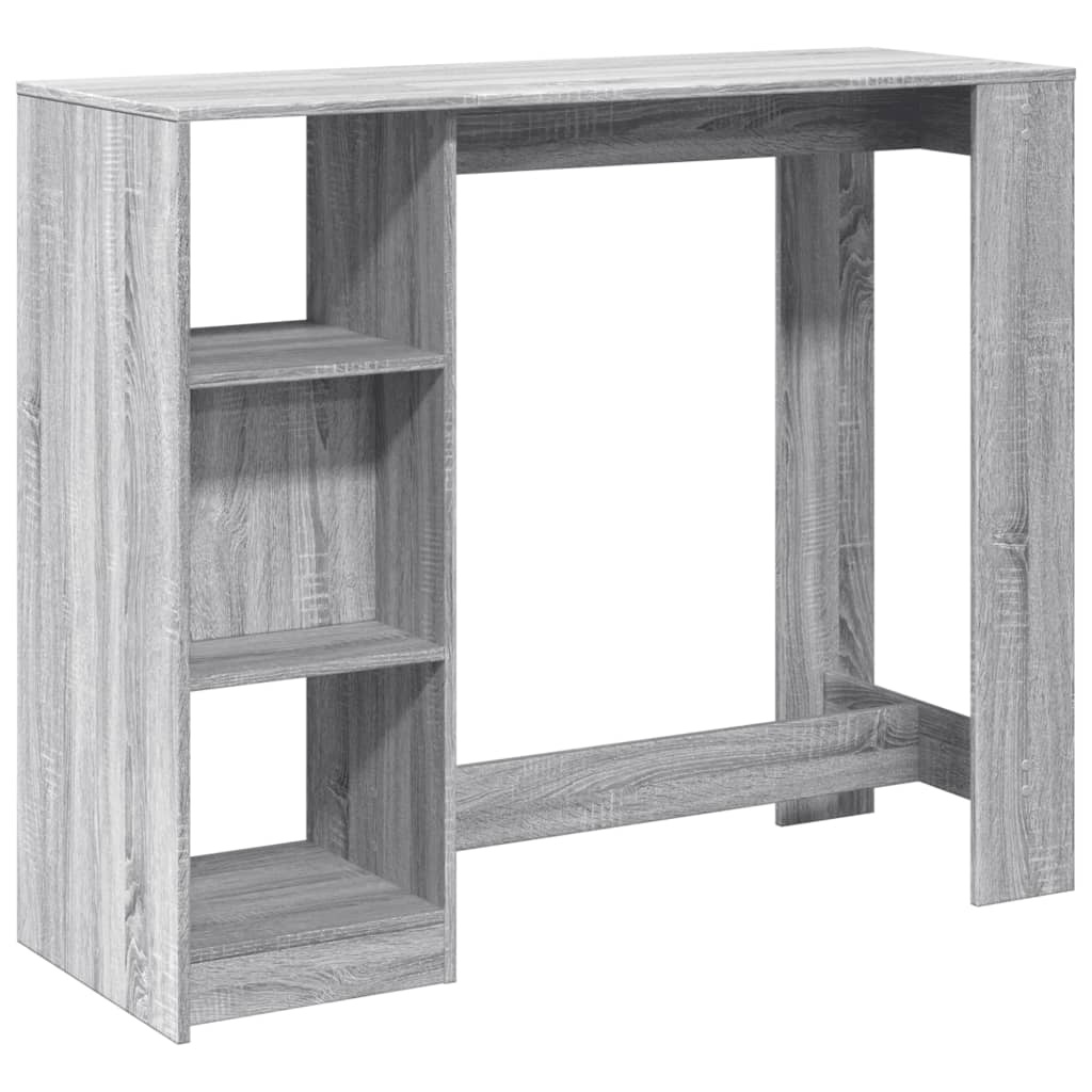 VidaXL Bartafel met schap 124x46x103,5 cm bewerkt hout grijs sonoma