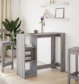 VidaXL Bartafel met schap 124x46x103,5 cm bewerkt hout grijs sonoma