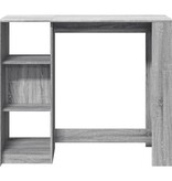 VidaXL Bartafel met schap 124x46x103,5 cm bewerkt hout grijs sonoma