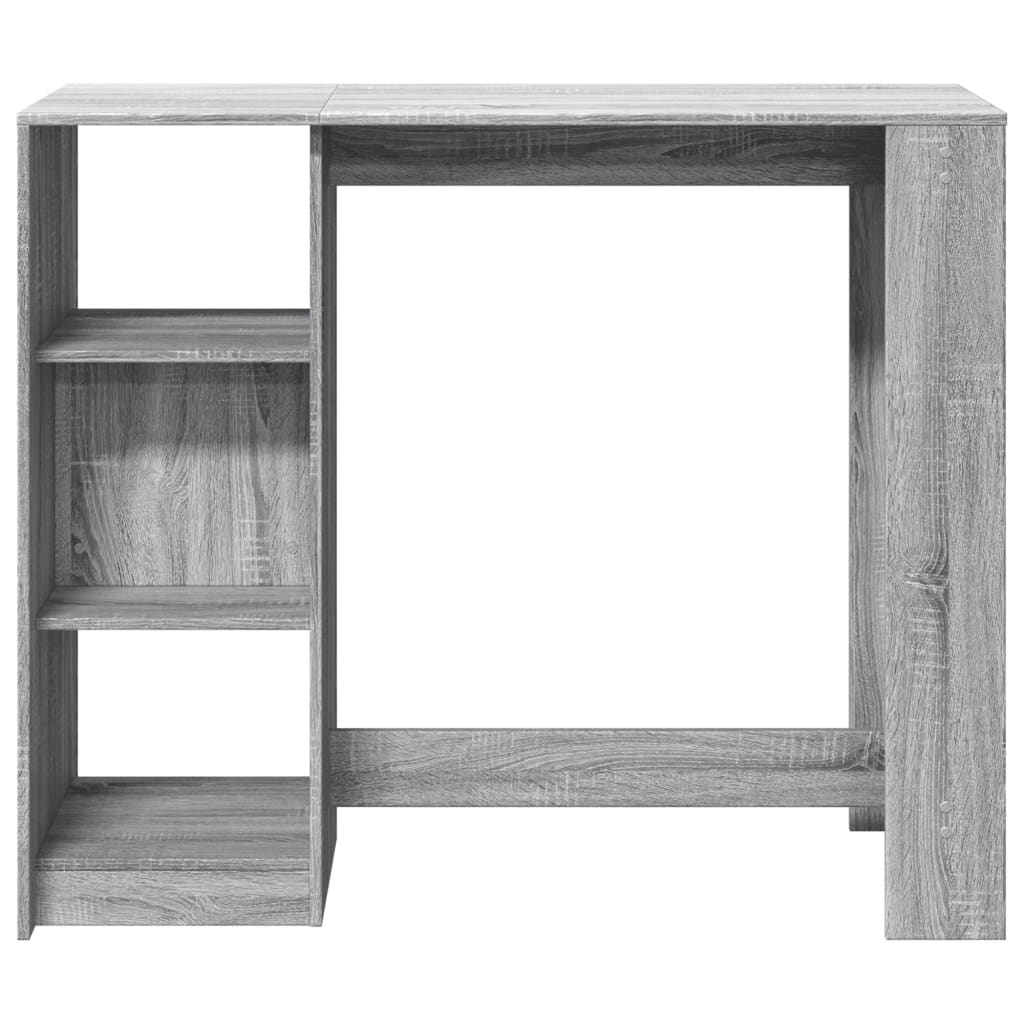VidaXL Bartafel met schap 124x46x103,5 cm bewerkt hout grijs sonoma