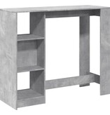 VidaXL Bartafel met schap 124x46x103,5 cm bewerkt hout betongrijs