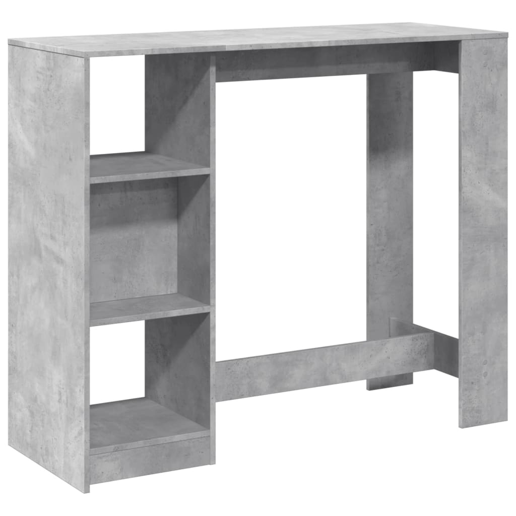 VidaXL Bartafel met schap 124x46x103,5 cm bewerkt hout betongrijs