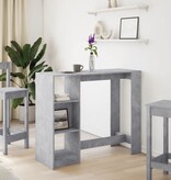 VidaXL Bartafel met schap 124x46x103,5 cm bewerkt hout betongrijs