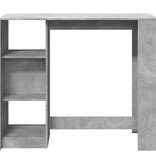 VidaXL Bartafel met schap 124x46x103,5 cm bewerkt hout betongrijs