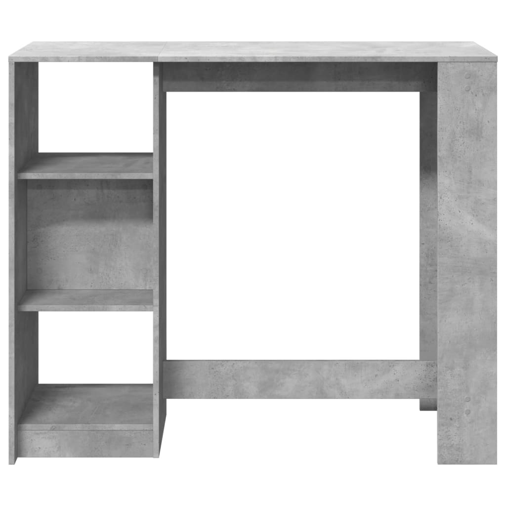 VidaXL Bartafel met schap 124x46x103,5 cm bewerkt hout betongrijs