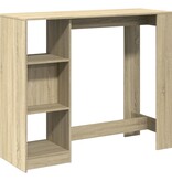 VidaXL Bartafel met schap 124x46x103,5 cm hout sonoma eikenkleur