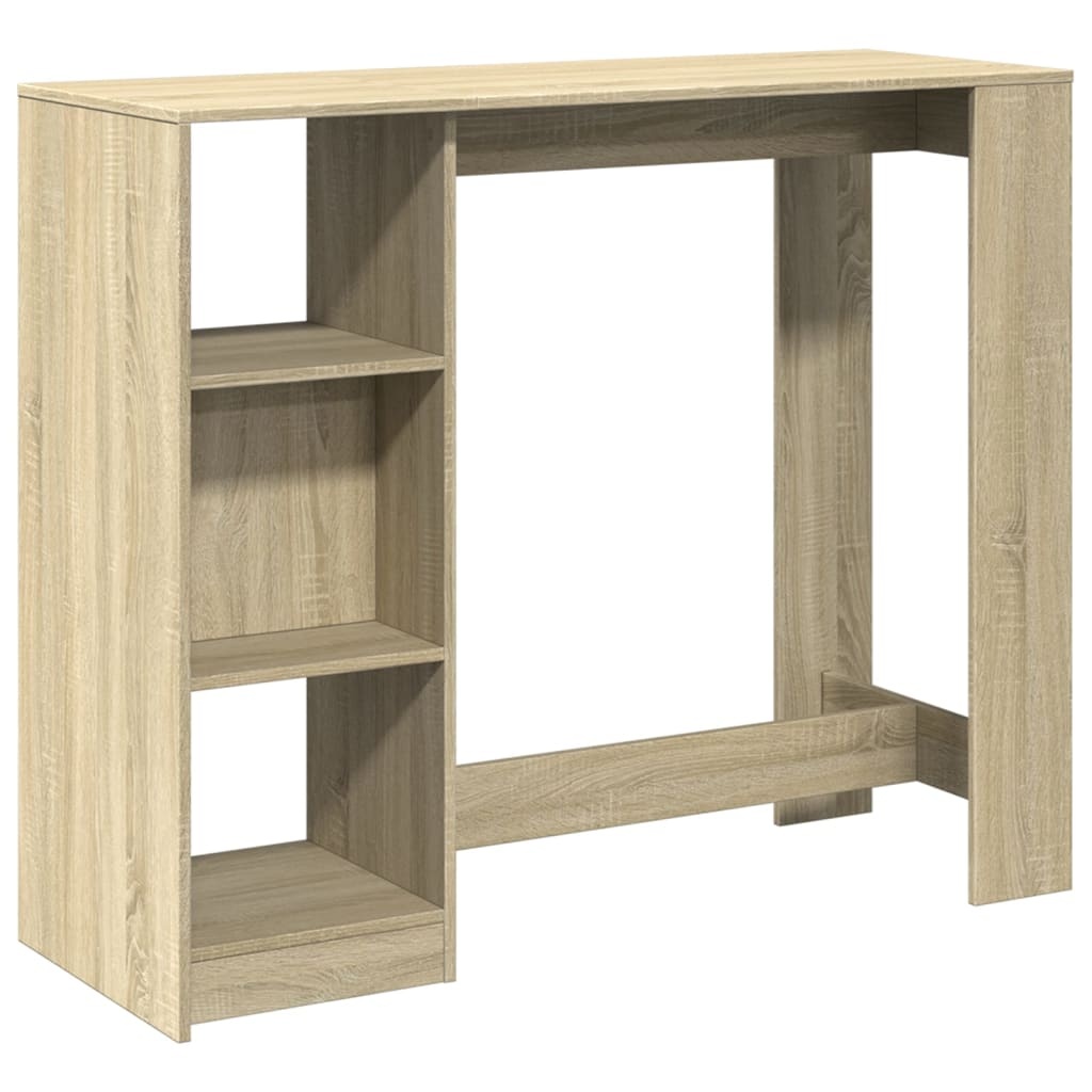 VidaXL Bartafel met schap 124x46x103,5 cm hout sonoma eikenkleur