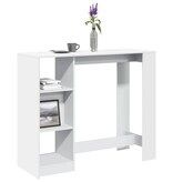VidaXL Bartafel met schap 124x46x103,5 cm bewerkt hout wit